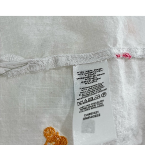 LOFT Cotton Embroidered Button Down Shirt Size Small - Picture 5 of 15